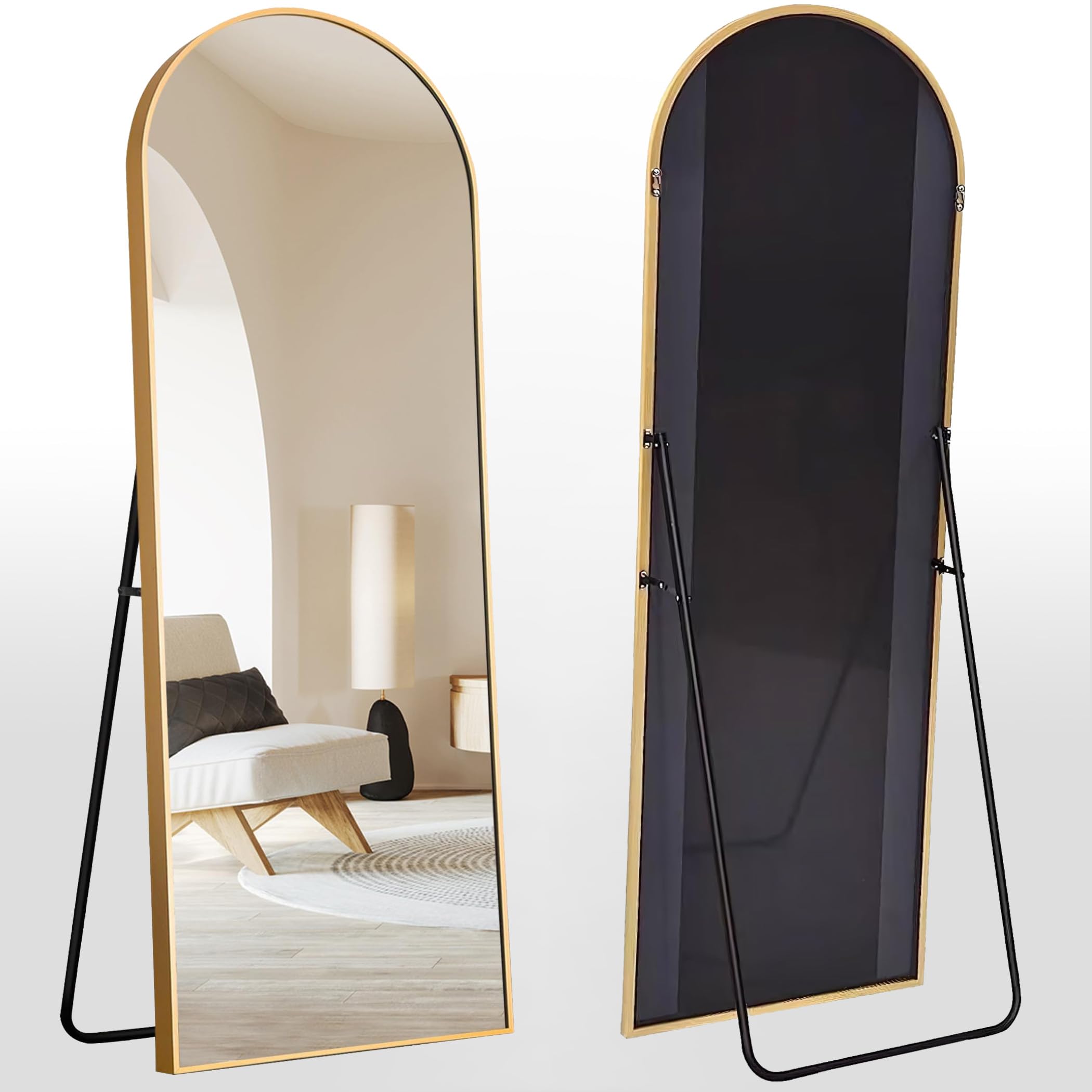 DESBING Arched Full Length Mirror, 65”x24” Floor Length